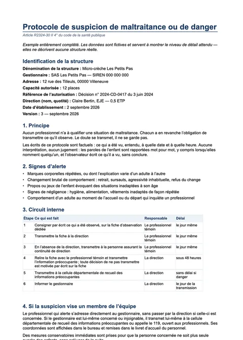 Page du document : Protocole de suspicion de maltraitance